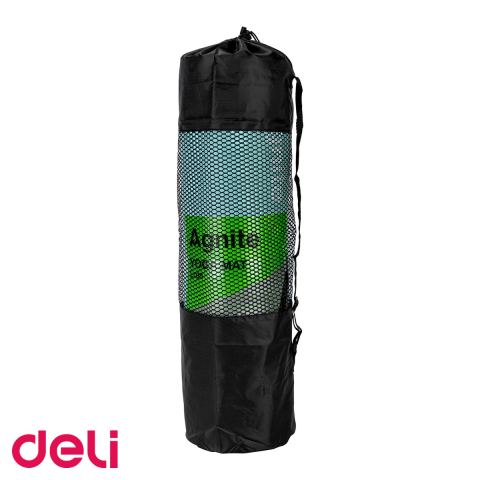 Saltea yoga Deli Agnite, material NBR anti-alunecare, cu husa transport inclusa, turcoaz, 183x61x0.8 cm [3]