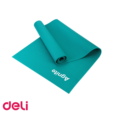 Yoga, Pilates & Fitness - Saltea yoga Deli, material PVC anti-alunecare, turcoaz, 173x61x0.3 cm, cu curea transport inclusa