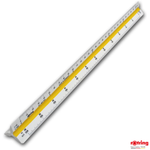 Scarar de Proiectare T9 Rotring Triangular, Forma Ergonomică cu 6 Scari Metrice, pentru Desen Tehnic si Ingineresc [1]