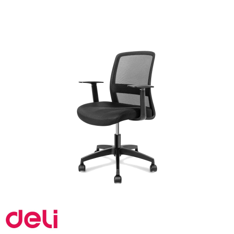 Birou & Ergonomie - Scaun de birou Deli 87080 cu spatar mesh, cotiera fixa si inaltime reglabila, pentru spatii de lucru moderne