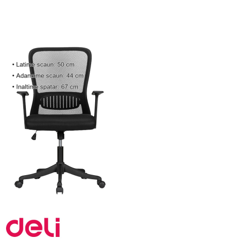 Scaun de birou ergonomic Deli 4523, spatar mesh respirabil, sistem rotire 360°, pentru birou si acasa [2]