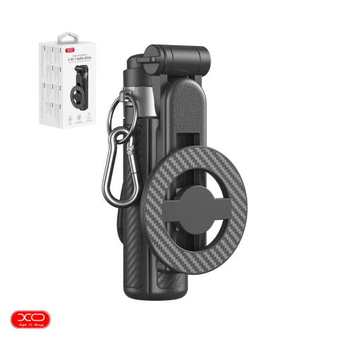 Selfie Stickuri & Stative pentru Smartphone - Selfie stick XO Bluetooth tripod SS25 magnetic, compatibil MagSafe, tija 64 cm, grip mode, telecomanda, Negru