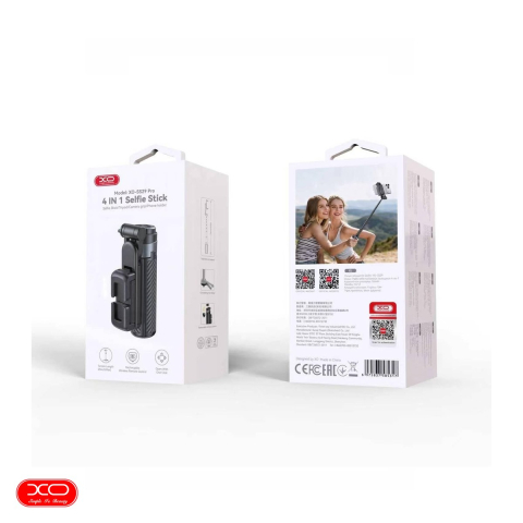 Selfie stick XO Bluetooth tripod SS29, tija 64 cm, rotire 360 ​​°, telecomanda Negru [3]