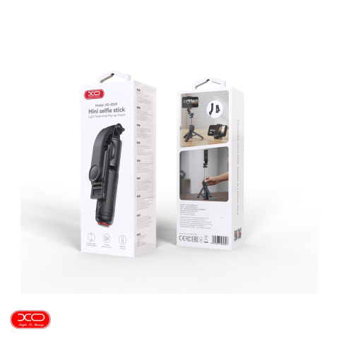 Selfie stick XO Bluetooth v.5.2 tripod SS39 detachable, tija 16.3 - 70 cm, pentru ecrane de la 4.7 la 6.9 inch, Negru [4]