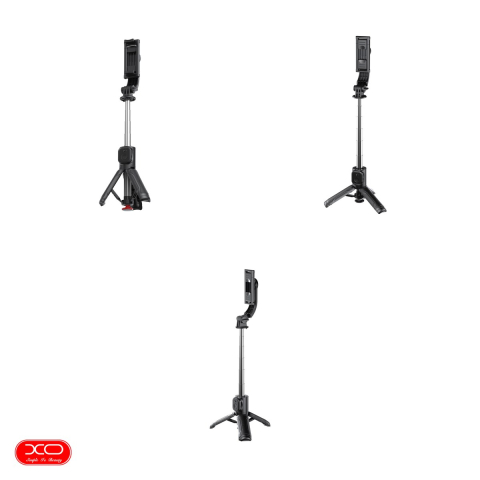 Selfie stick XO Bluetooth v.5.2 tripod SS39 detachable, tija 16.3 - 70 cm, pentru ecrane de la 4.7 la 6.9 inch, Negru [3]