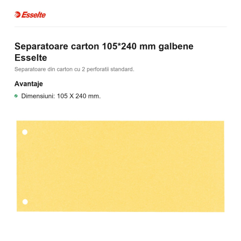 Separatoare carton 105*240 mm galbene Esselte [1]