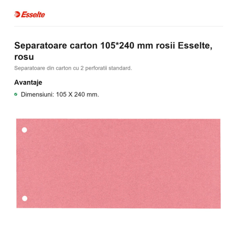 Separatoare carton 105*240 mm rosii Esselte, rosu [1]