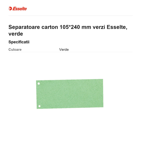 Separatoare carton 105*240 mm verzi Esselte, verde [2]