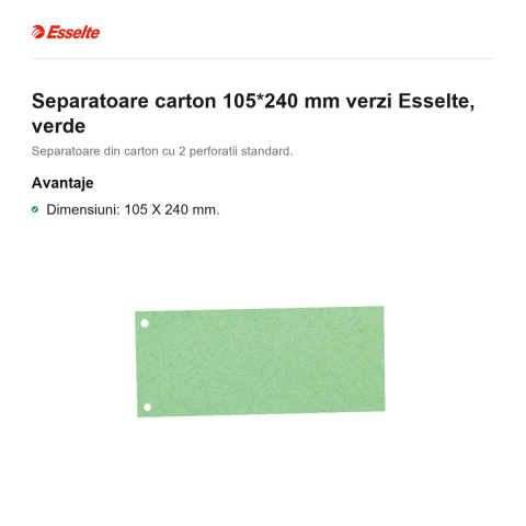 Separatoare carton 105*240 mm verzi Esselte, verde [1]