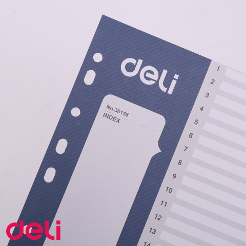 Separatoare index plastic 1-31 Deli, format A4, 11 perforatii, pentru organizare documente in bibliorafturi [3]