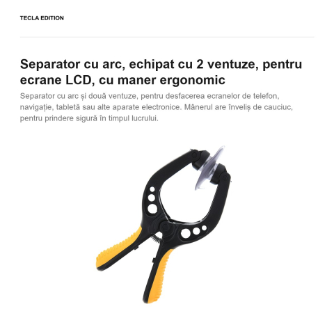 Separator cu arc, echipat cu 2 ventuze, pentru ecrane LCD, cu maner ergonomic [1]