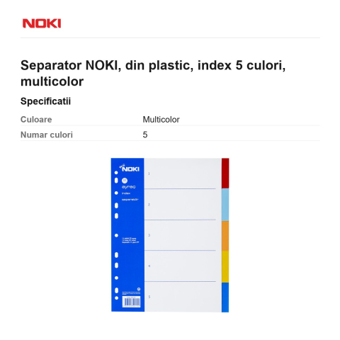 Separator NOKI, din plastic, index 5 culori, multicolor [2]