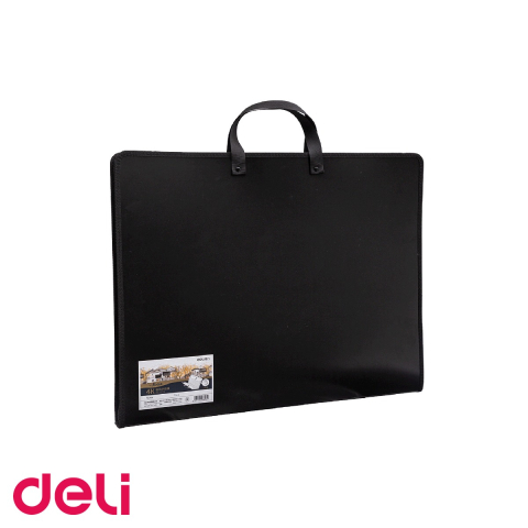 Mape si serviete - Servieta Deli pentru portofoliu pictura, material plastic rigid, 590x460x35mm, neagra