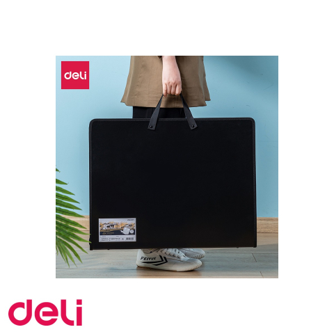 Servieta Deli pentru portofoliu pictura, material plastic rigid, 590x460x35mm, neagra [3]