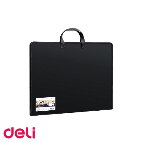 Mape si serviete - Servieta Deli pentru portofoliu pictura, material PP rigid, 440x350x35mm, neagra