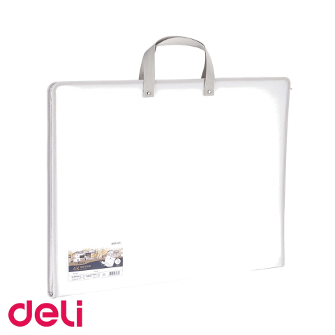 Mape si serviete - Servieta din plastic pentru portofoliu pictura Deli, format 590x460x35mm, alba
