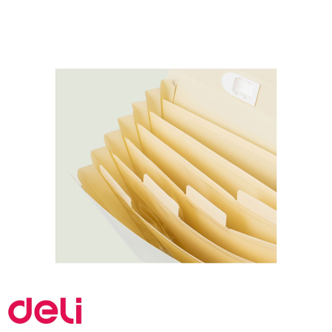 Servieta plastic cu maner Deli Macarons, 7 compartimente, format A4, pentru transport si organizare documente [4]