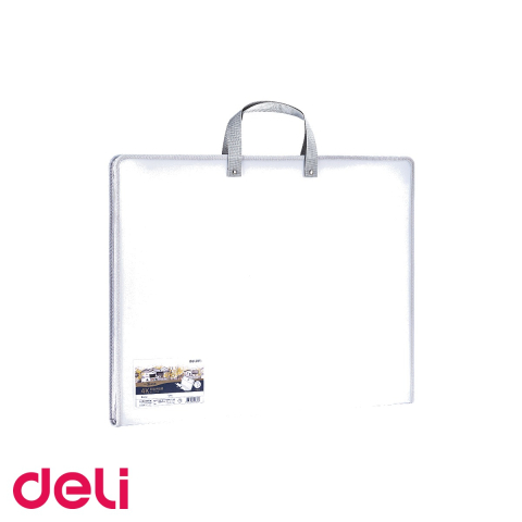 Mape si serviete - Servieta plastic pentru portofoliu pictura Deli, 440x350x35mm, alba, transport si protectie lucrari