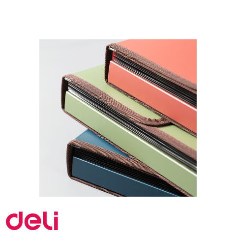 Servieta plastic rigid Deli, 7 compartimente cu maner, pentru transport sigur documente A4 [4]