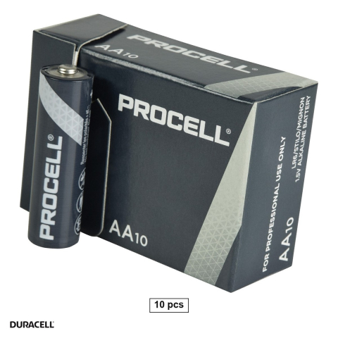 Energy - Set 10 baterii alcaline AA LR6 Duracell Procell Constant PC1500, 1.5 V, 14.5 x 50.5 mm, in cutie
