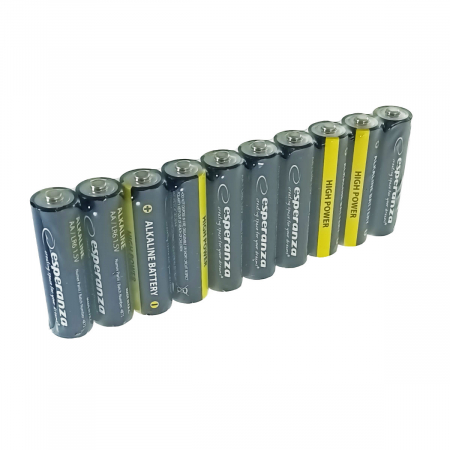 Set 10 baterii alcaline AA R6, Esperanza High Power 95980, 1.5V [4]