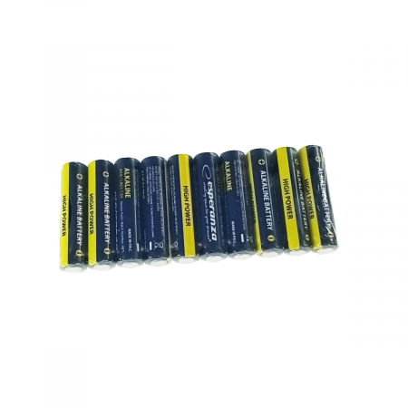 Baterii Alcaline LR03  - Set 10 baterii alcaline AAA R3, Esperanza High Power 95981, 1.5V