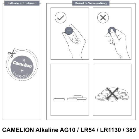 Set 10 Baterii Alcaline AG10 / LR1130 1.5V 78mAh, Dimensiuni 11.6x3.1 mm, Pentru Ceasuri, Jucarii, Echipamente Medicale, in Blister, Camelion [5]