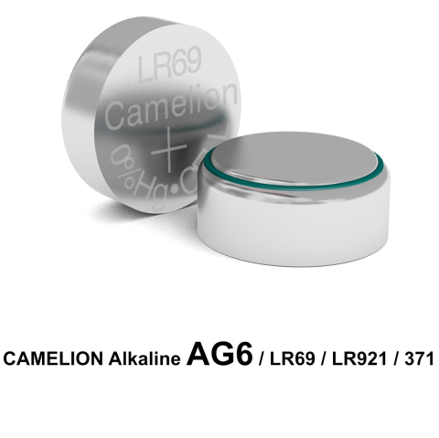 Set 10 Baterii Alcaline AG6 / LR921 1.5V 25mAh, Dimensiuni 9.4x2.15 mm, Profil Subtire, Pentru Ceasuri, Telecomenzi Elegante, Jucarii, Blister, Camelion [1]
