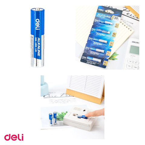Set 10 baterii alcaline Deli AAA R3, ambalate individual in blister [3]