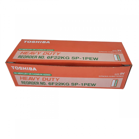 Set 10 baterii de 9V, Toshiba Heavy Duty, 6F22, ambalate in folie [1]