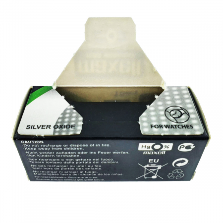 Set 10 baterii de ceas tip buton, Maxell SR516W 317, 1.55V, 5.8mm diametru x 1.65mm inaltime, capacitate 11.8 mAh, oxid de argint, in blistere [5]