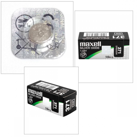 Set 10 baterii de ceas tip buton, Maxell SR920SW (371) AG6, 1.55V, 9.5mm diametru x 2.05mm inaltime, capacitate 45 mAh, low drain, oxid de argint, in blistere [4]