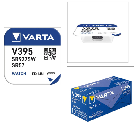 Set 10 Baterii V395 / SR927SW Varta, Baterii Buton 3V Oxid de Argint, pentru Inlocuire Multipla in Ceasuri, Calculatoare, Aparate [3]