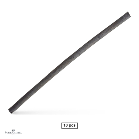 Handmade Creativ si Hobby - Set 10 batoane de carbune natural pentru desen Faber-Castell Pitt Monochrome, diametru 3-6mm, baton pentru schite si umbre