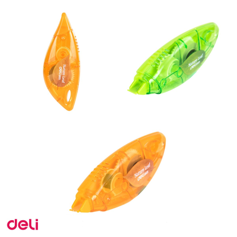 Set 10 benzi corectoare Deli, aplicare uscata, corp transparent, 5mm x 6m, culori asortate [3]