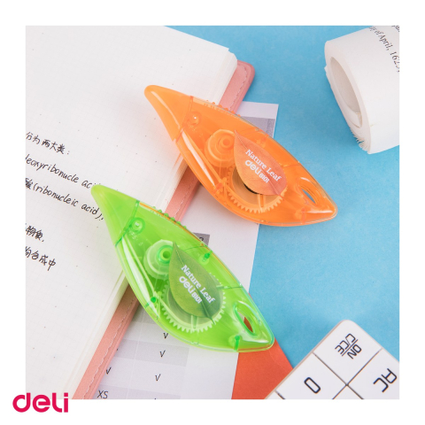 Set 10 benzi corectoare Deli, aplicare uscata, corp transparent, 5mm x 6m, culori asortate [4]