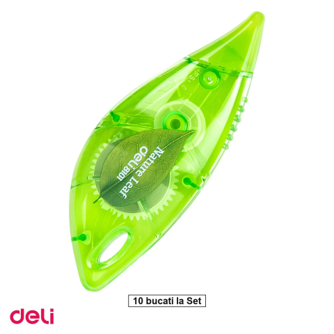 Corectoare - Set 10 benzi corectoare Deli, aplicare uscata, corp transparent, 5mm x 6m, culori asortate