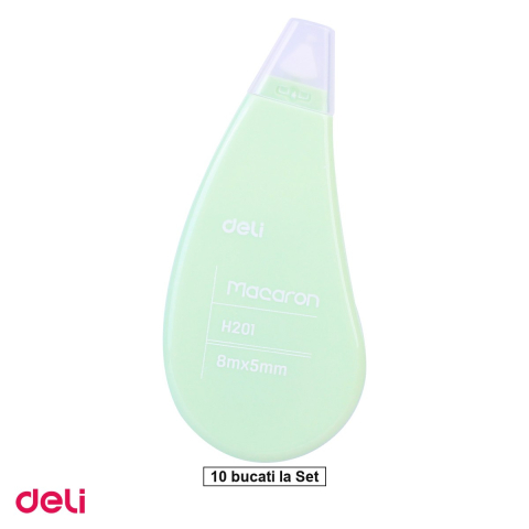 Corectoare - Set 10 benzi corectoare Deli Cover Up, 5mm x 8m, aplicare uscata, dispenser ergonomic, culori asortate