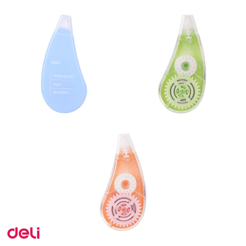 Set 10 benzi corectoare Deli Cover Up, 5mm x 8m, aplicare uscata, dispenser ergonomic, culori asortate [3]