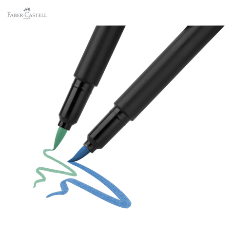 Set 10 brush pens Faber-Castell Black Edition, varf pensula moale, culori stralucitoare pentru desen si ilustratie [4]