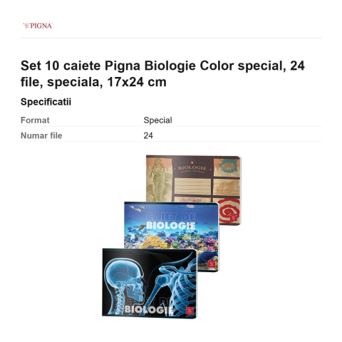 Set 10 caiete Pigna Biologie Color, 24 file, 17x24 cm [2]