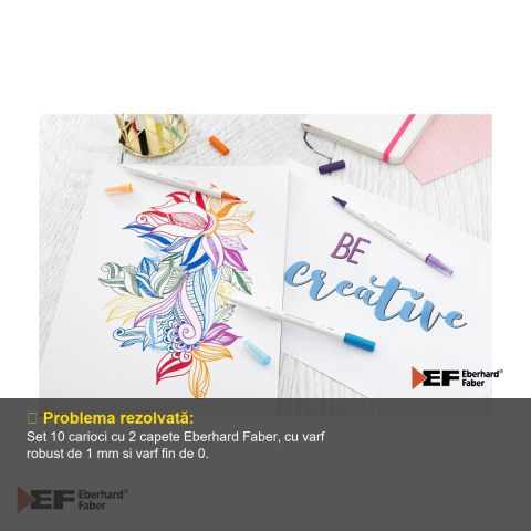 Set 10 carioci cu 2 capete Eberhard Faber, varf dublu liner si marker, pentru desen si colorat [3]