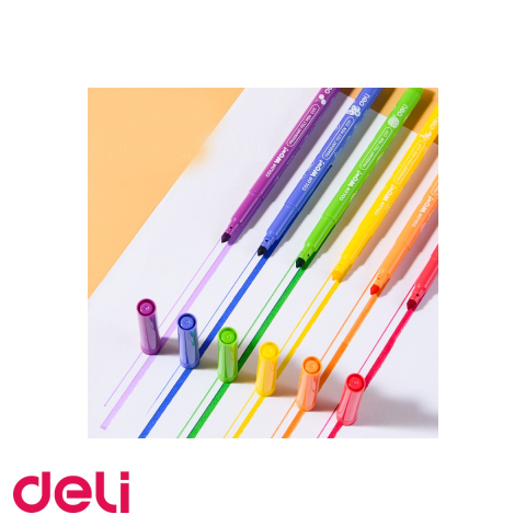 Set 10 carioci parfumate Deli ColorWow, varf conic 4.5 mm, cerneala lavabila, pentru copii [4]