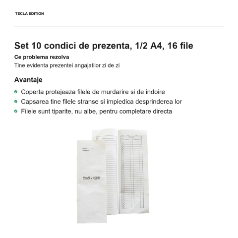 Set 10 condici de prezenta, 1/2 A4, 16 file [1]