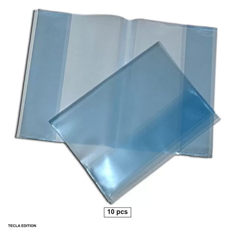 Caiete - Set 10 coperte din plastic, pentru carte scolara, speciala 1, transparent, 430x270 mm