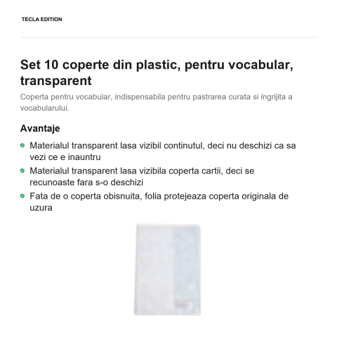 Set 10 coperte din plastic, pentru vocabular, transparent [1]