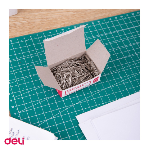 Set 10 cutii agrafe Deli din metal, 28 mm, 100 bucati pe cutie, argintii [4]