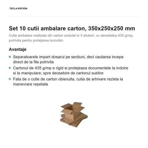 Set 10 cutii ambalare carton, 350x250x250 mm [1]