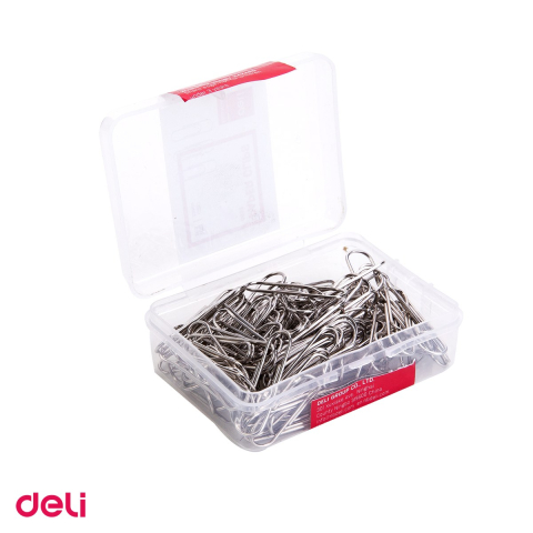 Set 10 cutii de plastic cu agrafe Deli din metal, 29 mm, 100 bucati pe cutie [4]