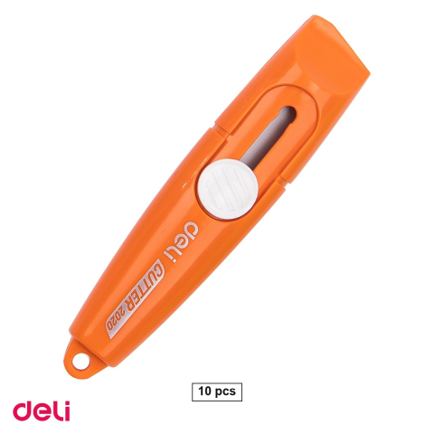 Bricolaj - Set 10 cuttere mini Deli, lama din inox, 133x12x11 mm, culori asortate